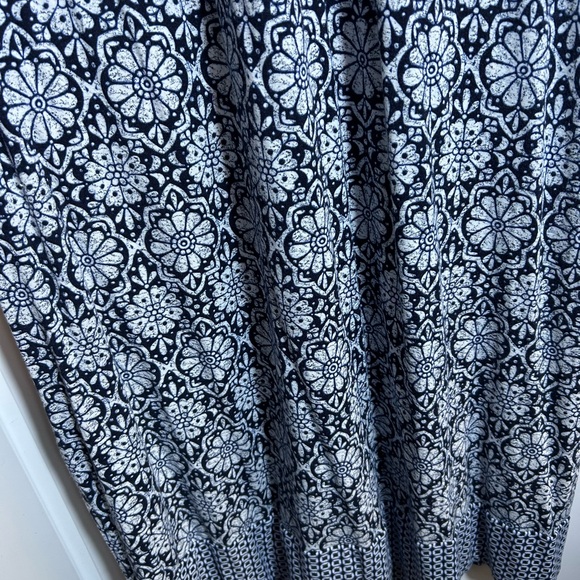 J Jill Women’s Plus 1X Sleeveless Maxi Dress Blues Geometric Pattern 3627 - Picture 4 of 9